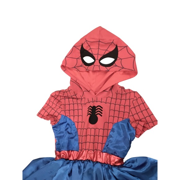 Kids Spider‎ Man Hooded Dress Costume Spidey Cosplay Toddler Girls Size 10 12 - Picture 2 of 5